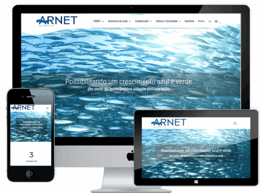 Web Design e Programação – ARNET, Rede de Investigação Aquática